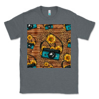 Charcoal Heather western sunflowers camera seamless pattern Classic Tee - HRA Design Shop