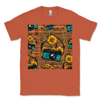 Copper western sunflowers camera seamless pattern Classic Tee - HRA Design Shop