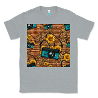 Heather Grey western sunflowers camera seamless pattern Classic Tee - HRA Design Shop