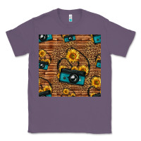 Lavender western sunflowers camera seamless pattern Classic Tee - HRA Design Shop