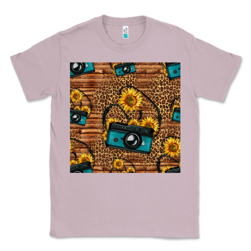 Western Sunflowers Camera Seamless Pattern Classic Tee by HRA Design Shop | Teevron
