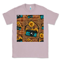 Lilac western sunflowers camera seamless pattern Classic Tee - HRA Design Shop