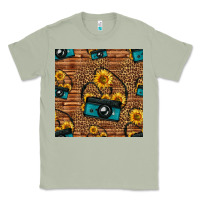 Matcha western sunflowers camera seamless pattern Classic Tee - HRA Design Shop
