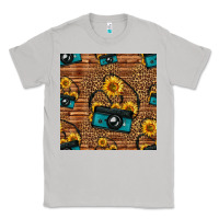 Moon Dust western sunflowers camera seamless pattern Classic Tee - HRA Design Shop