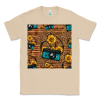 Mushroom western sunflowers camera seamless pattern Classic Tee - HRA Design Shop