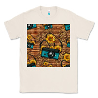 Natural western sunflowers camera seamless pattern Classic Tee - HRA Design Shop