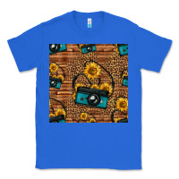 True Royal western sunflowers camera seamless pattern Classic Tee - HRA Design Shop
