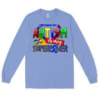 Colony Blue autism is my superpower Long Sleeve Tee - AdoDesignShop