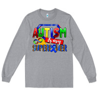 Heather Grey autism is my superpower Long Sleeve Tee - AdoDesignShop