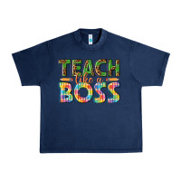 Navy teach like a boss Urban Heavy Tee - texasbilliewilder
