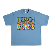 Pebble Blue teach like a boss Urban Heavy Tee - texasbilliewilder