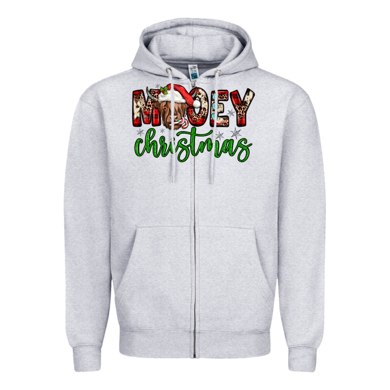 Mooey Christmas Zipper Hoodie by JahusDesignShop | Teevron