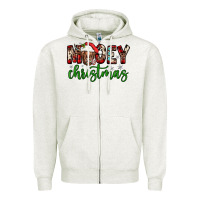 Oatmeal Heather mooey christmas Zipper Hoodie - JahusDesignShop