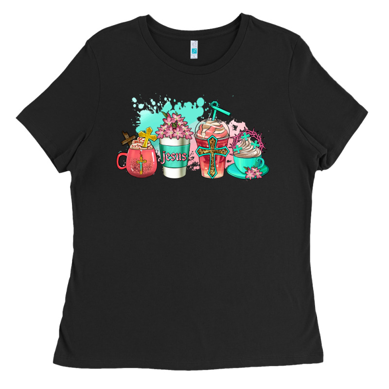 Religious Coffee Cups Ladies Tee by AdoDesignShop | Teevron