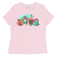 Bubblegum Pink religious coffee cups Ladies Tee - AdoDesignShop
