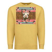 Antique Gold llama and roses glitter Premium Sweatshirt - LillyAllenDesigns