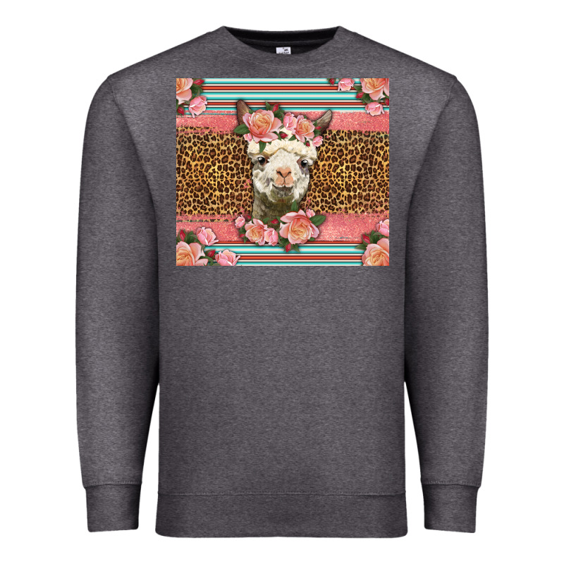 Llama And Roses Glitter Premium Sweatshirt by LillyAllenDesigns | Teevron