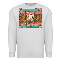 Dove Grey llama and roses glitter Premium Sweatshirt - LillyAllenDesigns