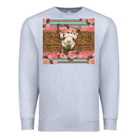 Heather Grey llama and roses glitter Premium Sweatshirt - LillyAllenDesigns