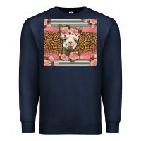 Navy llama and roses glitter Premium Sweatshirt - LillyAllenDesigns