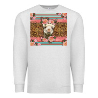 Oatmeal Heather llama and roses glitter Premium Sweatshirt - LillyAllenDesigns