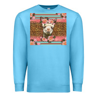 Ocean Blue llama and roses glitter Premium Sweatshirt - LillyAllenDesigns