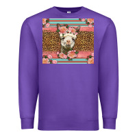 Purple llama and roses glitter Premium Sweatshirt - LillyAllenDesigns