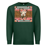 Sports Green llama and roses glitter Premium Sweatshirt - LillyAllenDesigns