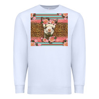 White llama and roses glitter Premium Sweatshirt - LillyAllenDesigns
