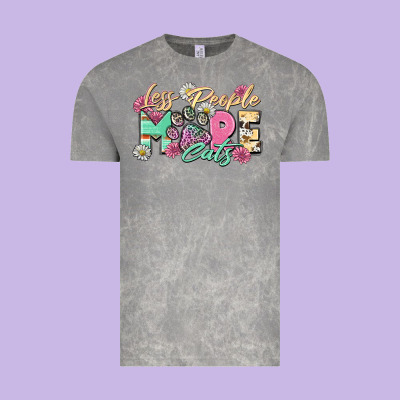 Less People More Cats Vintage Tee Designed By Zillion Design Studio