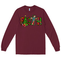 Burgundy christmas faith with cross Long Sleeve Tee - CowhideDigitalArt