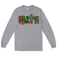 Heather Grey christmas faith with cross Long Sleeve Tee - CowhideDigitalArt