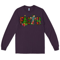 Plum christmas faith with cross Long Sleeve Tee - CowhideDigitalArt