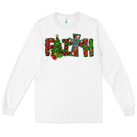 White christmas faith with cross Long Sleeve Tee - CowhideDigitalArt