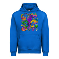 Cobalt mardi gras fleur de lis Urban Hoodie - LillyAllenDesigns