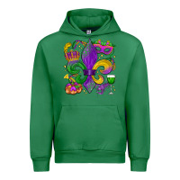 Emerald mardi gras fleur de lis Urban Hoodie - LillyAllenDesigns