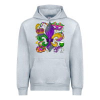 Heather Grey mardi gras fleur de lis Urban Hoodie - LillyAllenDesigns