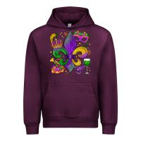 Mauve Wine mardi gras fleur de lis Urban Hoodie - LillyAllenDesigns