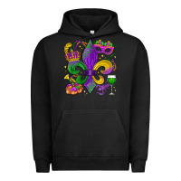 Pigment Black mardi gras fleur de lis Urban Hoodie - LillyAllenDesigns
