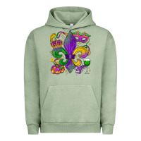 Pigment Oil Green mardi gras fleur de lis Urban Hoodie - LillyAllenDesigns
