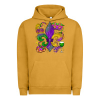 Pigment Peanut Butter mardi gras fleur de lis Urban Hoodie - LillyAllenDesigns
