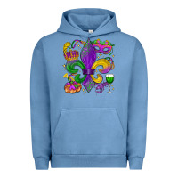 Pigment Pebble Blue mardi gras fleur de lis Urban Hoodie - LillyAllenDesigns