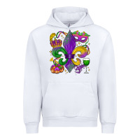 White mardi gras fleur de lis Urban Hoodie - LillyAllenDesigns