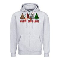 Heather Grey merry christmas tree Zipper Hoodie - JahusDesignShop
