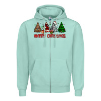 Seafoam merry christmas tree Zipper Hoodie - JahusDesignShop