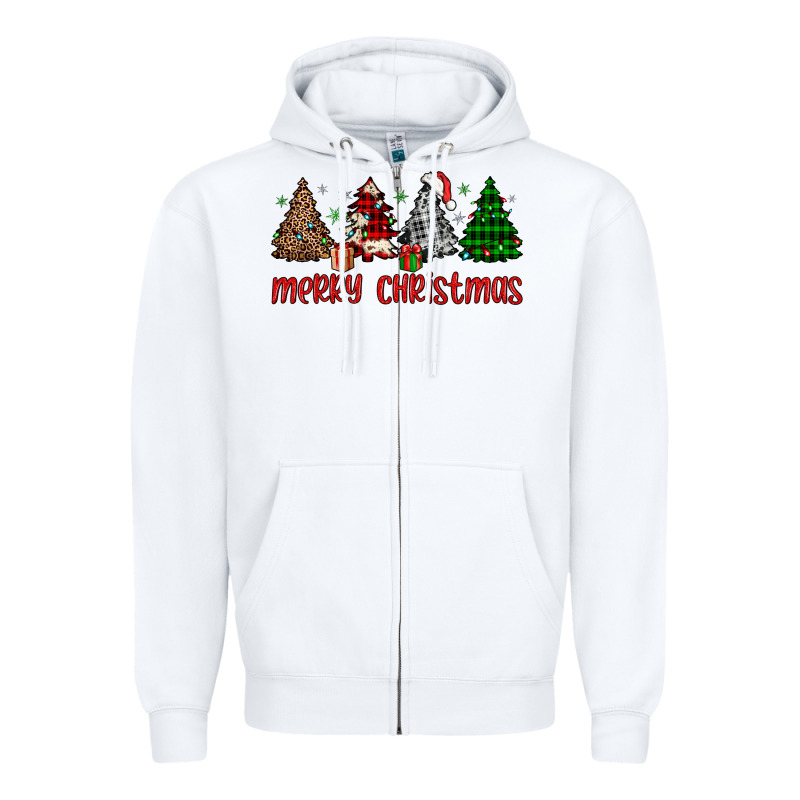Merry Christmas Tree Zipper Hoodie by JahusDesignShop | Teevron