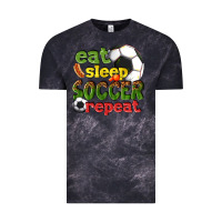 Cloud Black eat sleep soccer repeat Vintage Tee - texasbilliewilder