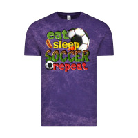 Cloud Purple eat sleep soccer repeat Vintage Tee - texasbilliewilder