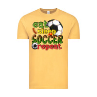 Vintage Mustard eat sleep soccer repeat Vintage Tee - texasbilliewilder