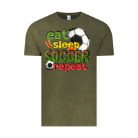 Vintage Olive eat sleep soccer repeat Vintage Tee - texasbilliewilder